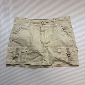 American Eagle tan cargo mini skirt